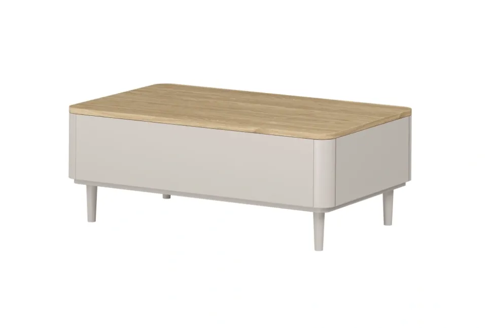 AMILIO ŁAWA 100 2SZ - cashmere / dąb olejowany / nogi cashmere