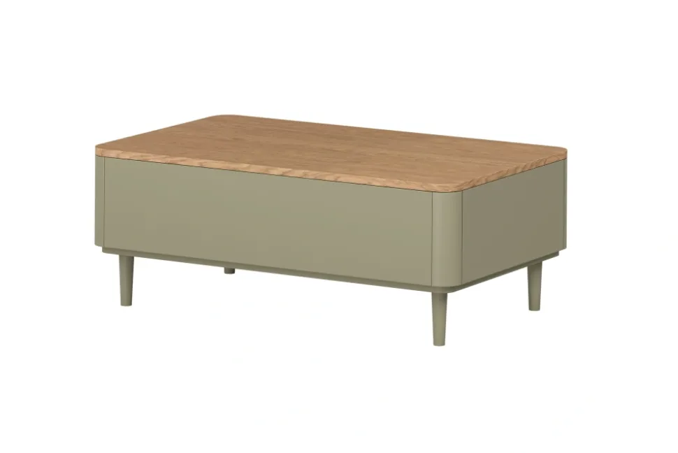 AMILIO ŁAWA 100 2SZ - eukaliptus / dąb baltic dune / nogi eukaliptus