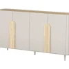 AMILIO KOMODA 200 4D - cashmere / dąb olejowany / uchwyty dąb jasny / nogi cashmere