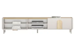 AMILIO RTV 220 1K1SZ - cashmere / dąb olejowany / uchwyty dąb jasny / nogi cashmere