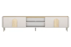 AMILIO RTV 220 1K1SZ - cashmere / dąb olejowany / uchwyty dąb jasny / nogi cashmere