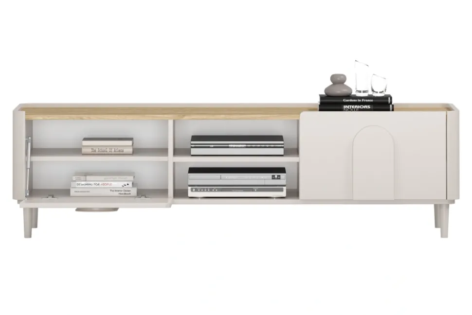 AMILIO RTV 170 1K1SZ - cashmere / dąb olejowany / uchwyty cashmere / nogi cashmere