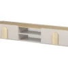AMILIO RTV 220 1K1SZ - cashmere / dąb olejowany / uchwyty dąb jasny