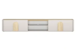 AMILIO RTV 220 1K1SZ - cashmere / dąb olejowany / uchwyty dąb jasny