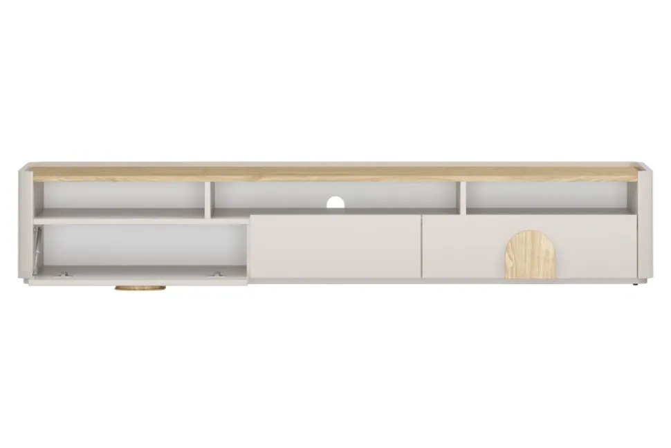 AMILIO RTV 200 1K2SZ - cashmere / dąb olejowany / uchwyty dąb jasny