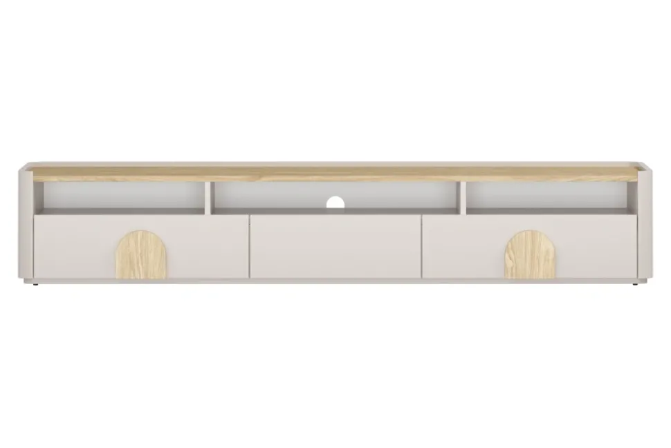 AMILIO RTV 200 1K2SZ - cashmere / dąb olejowany / uchwyty dąb jasny