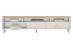 AMILIO RTV 200 1K2SZ - cashmere / dąb olejowany / uchwyty dąb jasny / nogi cashmere