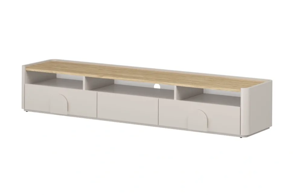 AMILIO RTV 200 1K2SZ - cashmere / dąb olejowany / uchwyty cashmere