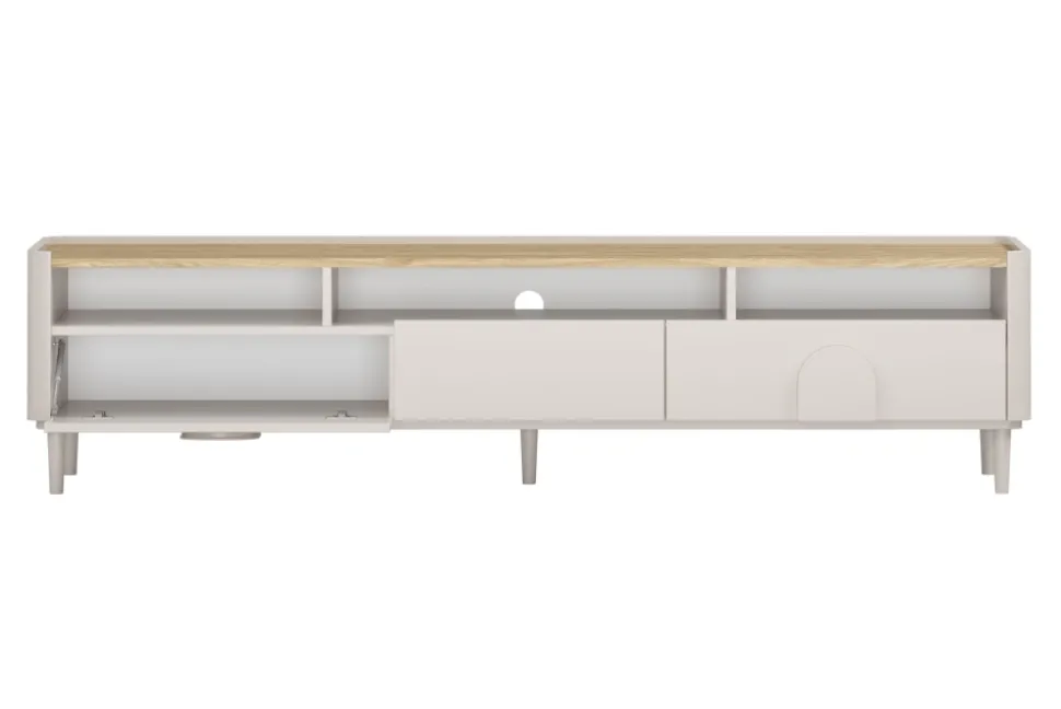 AMILIO RTV 200 1K2SZ - cashmere / dąb olejowany / uchwyty cashmere / nogi cashmere