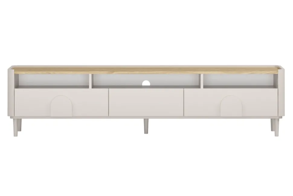 AMILIO RTV 200 1K2SZ - cashmere / dąb olejowany / uchwyty cashmere / nogi cashmere