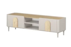 AMILIO RTV 170 1K1SZ - cashmere / dąb olejowany / uchwyty dąb jasny / nogi cashmere