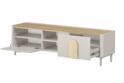 AMILIO RTV 170 1K1SZ - cashmere / dąb olejowany / uchwyty dąb jasny / nogi cashmere