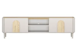 AMILIO RTV 170 1K1SZ - cashmere / dąb olejowany / uchwyty dąb jasny / nogi cashmere