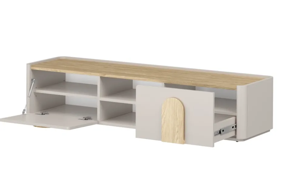 AMILIO RTV 170 1K1SZ - cashmere / dąb olejowany / uchwyty dąb jasny