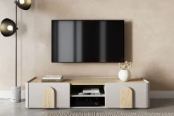 AMILIO RTV 170 1K1SZ - cashmere / dąb olejowany / uchwyty dąb jasny