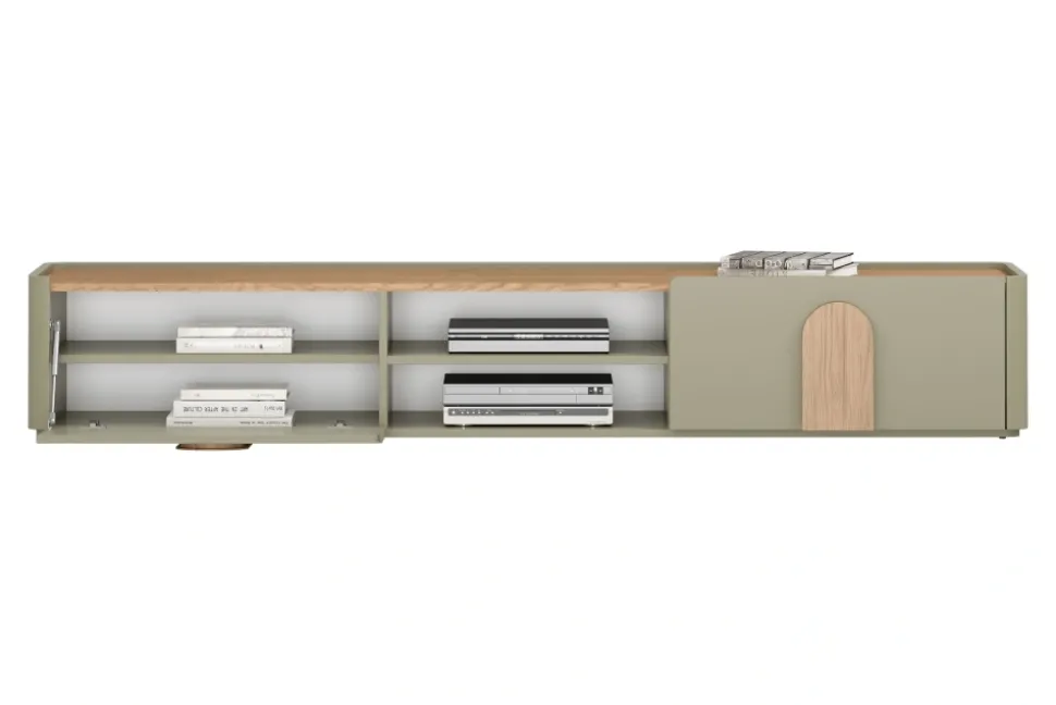 AMILIO RTV 220 1K1SZ - eukaliptus / dąb baltic dune / uchwyty dąb naturalny