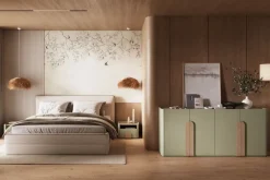 AMILIO SZAFKA NOCNA 50 1SZ - eukaliptus / dąb baltic dune / uchwyty dąb naturalny