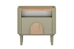 AMILIO SZAFKA NOCNA 50 1SZ - eukaliptus / dąb baltic dune / uchwyty dąb naturalny / nogi eukaliptus