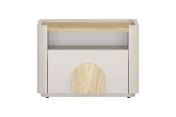 AMILIO SZAFKA NOCNA 50 1SZ - cashmere / dąb olejowany / uchwyty dąb jasny