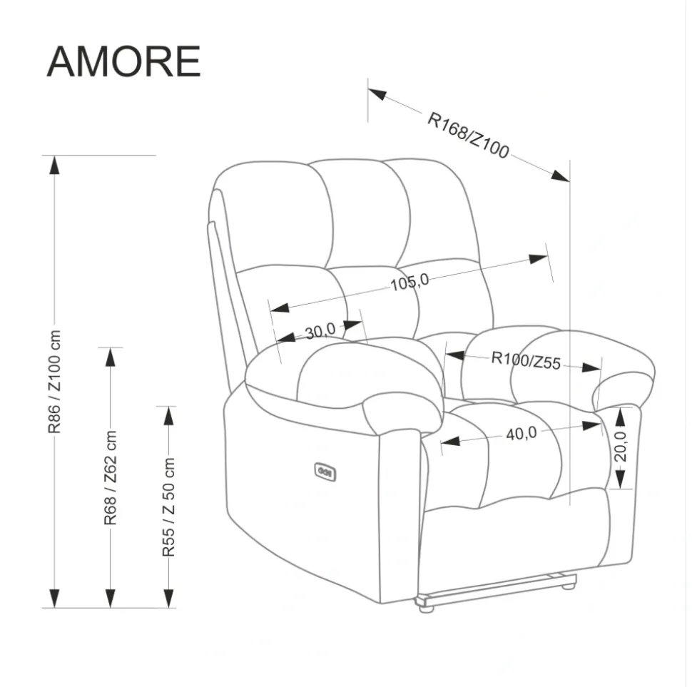 AMORE fotel wypoczynkowy beżowy (1p=1szt)1 sztuka
