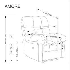 AMORE fotel wypoczynkowy popielaty (1p=1szt)1 sztuka