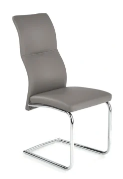 ARCO Krzesło metalowe chromowane / eko skóra kolor popiel (1p=2szt)1 sztuka