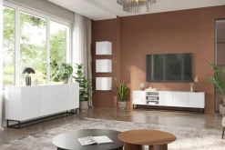 ASHA RTV 200 5D z wnęką - biały mat / stelaż