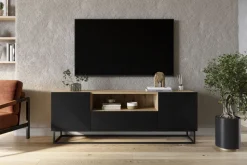 ASHA RTV 167 2D1SZ - czarny mat / artisan / stelaż
