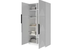 ASHA SZAFA 100 2D - biały mat / czarne uchwyty / cokół