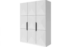ASHA SZAFA 150 3D - biały mat / czarne uchwyty / cokół