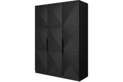 ASHA SZAFA 150 3D - czarny mat / czarne uchwyty / cokół