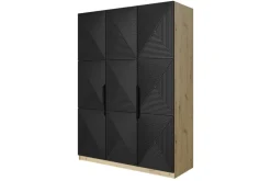 ASHA SZAFA 150 3D - czarny mat / artisan / czarne uchwyty / cokół