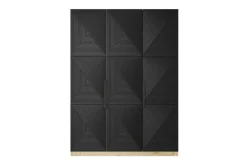 ASHA SZAFA 150 3D - czarny mat / artisan / czarne uchwyty / cokół