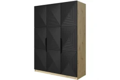 ASHA SZAFA 150 3D - czarny mat / artisan / czarne uchwyty / cokół