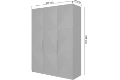 ASHA SZAFA 150 3D - czarny mat / artisan / czarne uchwyty / cokół