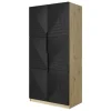 ASHA SZAFA 100 2D - czarny mat / artisan / czarne uchwyty / cokół