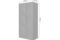 ASHA SZAFA 100 2D - czarny mat / artisan / czarne uchwyty / cokół