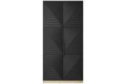 ASHA SZAFA 100 2D - czarny mat / artisan / czarne uchwyty / cokół
