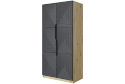 ASHA SZAFA 100 2D - rivier stone / artisan / czarne uchwyty / cokół