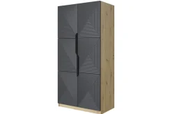 ASHA SZAFA 100 2D - rivier stone / artisan / czarne uchwyty / cokół