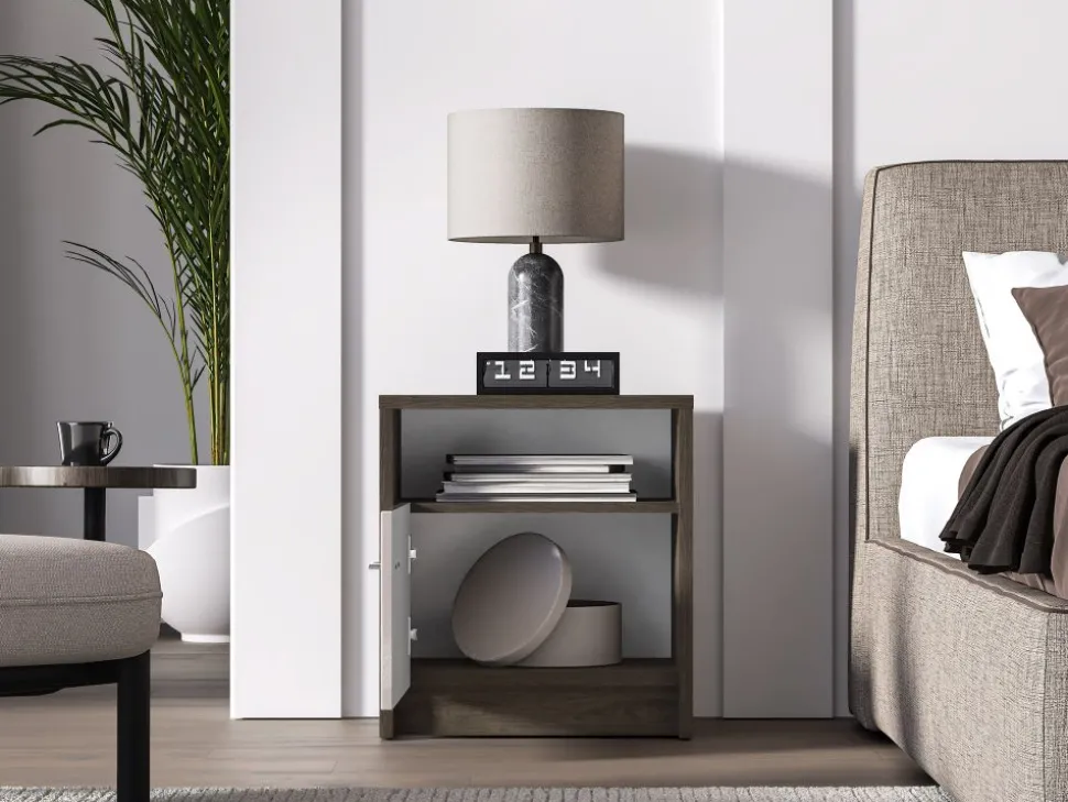 Avante 08 dąb windmill / MDF cashmere połysk - szafka nocna 1D