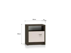 Avante 08 dąb windmill / MDF cashmere połysk - szafka nocna 1D