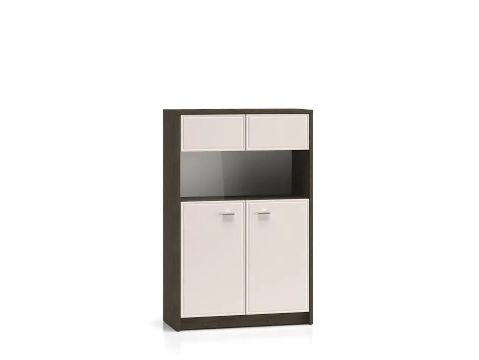 Avante 03 dąb windmill / MDF cashmere połysk - witryna 2D