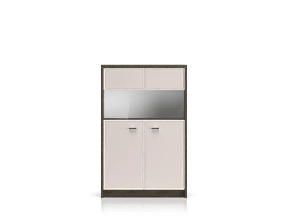 Avante 03 dąb windmill / MDF cashmere połysk - witryna 2D