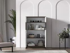 Avante 03 dąb windmill / MDF cashmere połysk - witryna 2D