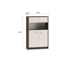 Avante 03 dąb windmill / MDF cashmere połysk - witryna 2D