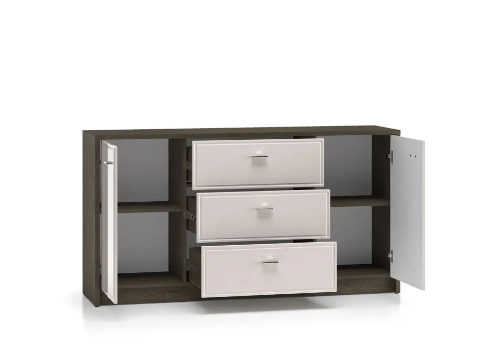 Avante 04 dąb windmill / MDF cashmere połysk - komoda 2D3S