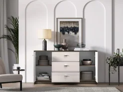 Avante 04 dąb windmill / MDF cashmere połysk - komoda 2D3S