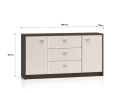 Avante 04 dąb windmill / MDF cashmere połysk - komoda 2D3S