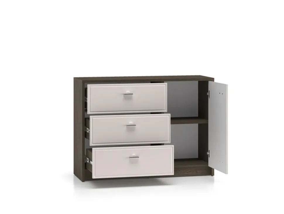 Avante 05 dąb windmill / MDF cashmere połysk - komoda 1D3S